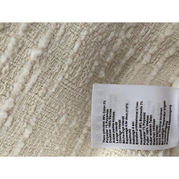 Ba&sh Lady Dress Cotton Elegant Cream Textured Tweed Dress XL Quiet Lux Formal - Picture 8 of 11